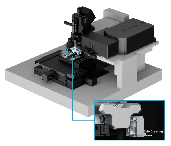 FX200 IR AFM-IR spectroscopy head adjacent to sample for nanoscale chemical imaging