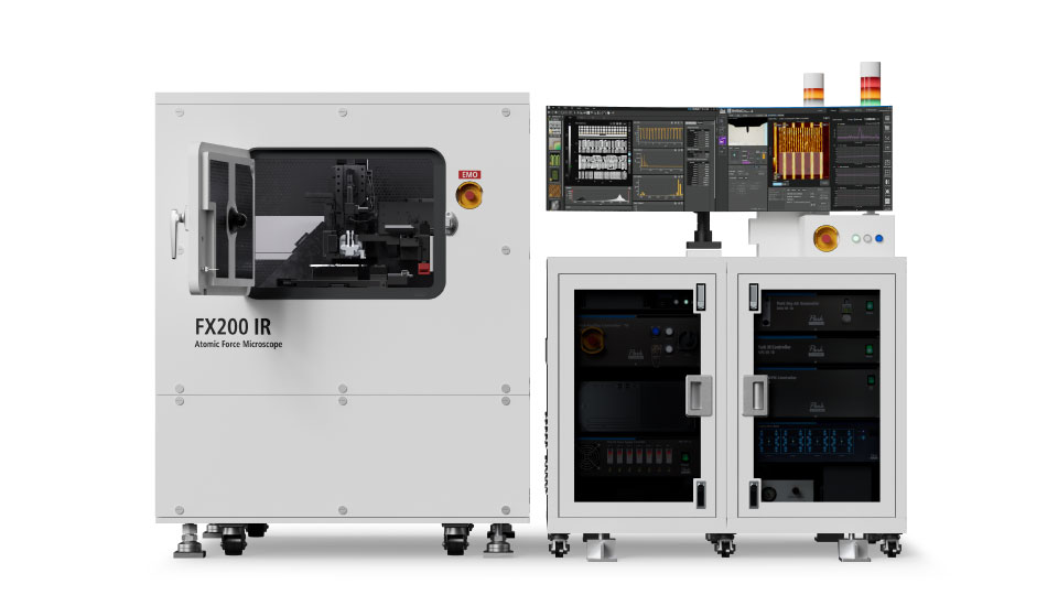 Park Systems FX200 IR large-sample atomic force microscope front view accommodating 200 mm wafer