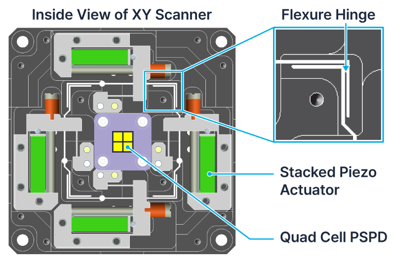 FX40 orthogonal flexure scanner system for precise movement